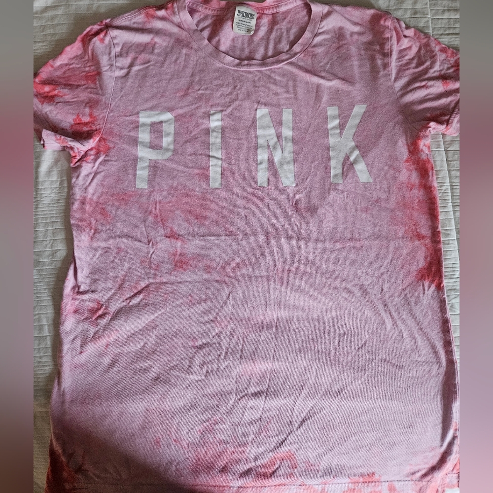 PINK Victoria's Secret Pink Tie-Dye Crew Tee